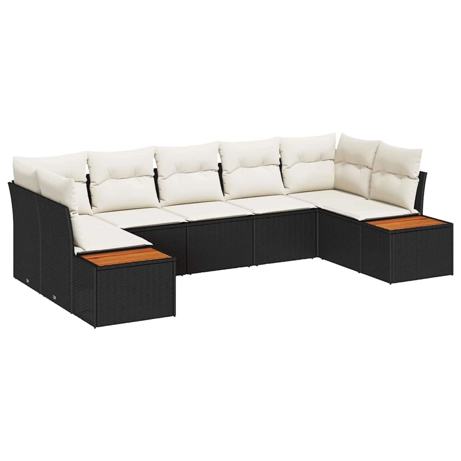 vidaXL Garten-Sofa-Set mit Kissen 7-Tlg Schwarz Poly Rattan 3348158 günstig online kaufen
