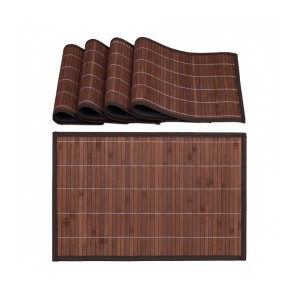 Relaxdays Tischset 4er Set Bambus Braun Rutschfest 45 cm x 30 cm x 0,3 cm 0,7 kg