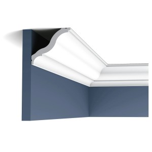 ORAC DECOR Zierprofil CB503N, weiße Eckleiste für Wand und Decke, 200 cm lang.
