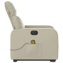 Elektrischer Massagesessel mit Aufstehhilfe, creme, Kunstleder. Relaxsessel mit Vibrationsmassage und Fernbedienung.