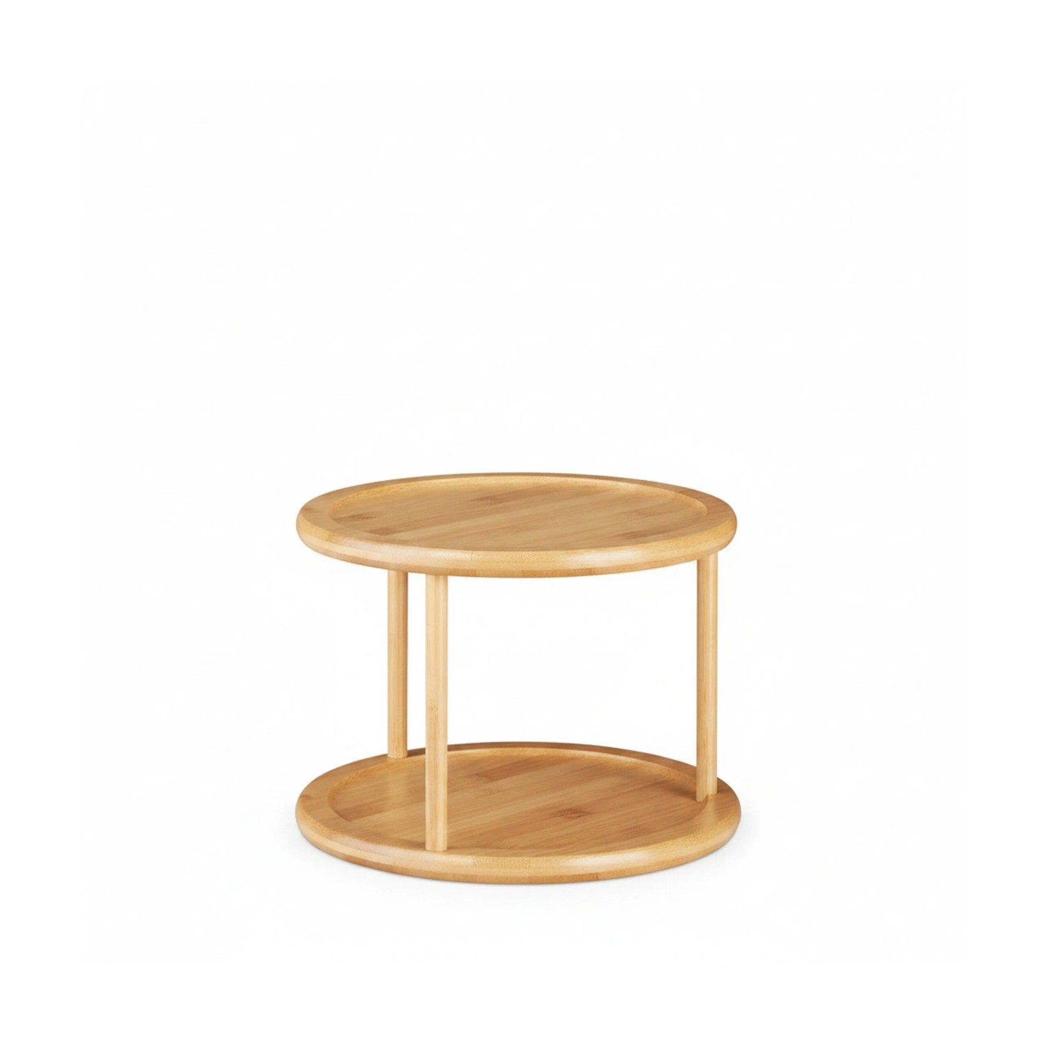 Relaxdays Drehregal Bambus Natur 2 Ebenen Drehbar 19,5 cm x 24,5 cm 1 kg