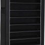 Schwarzes Songmics Schuhregal mit 10 Ebenen und staubdichter Abdeckung.