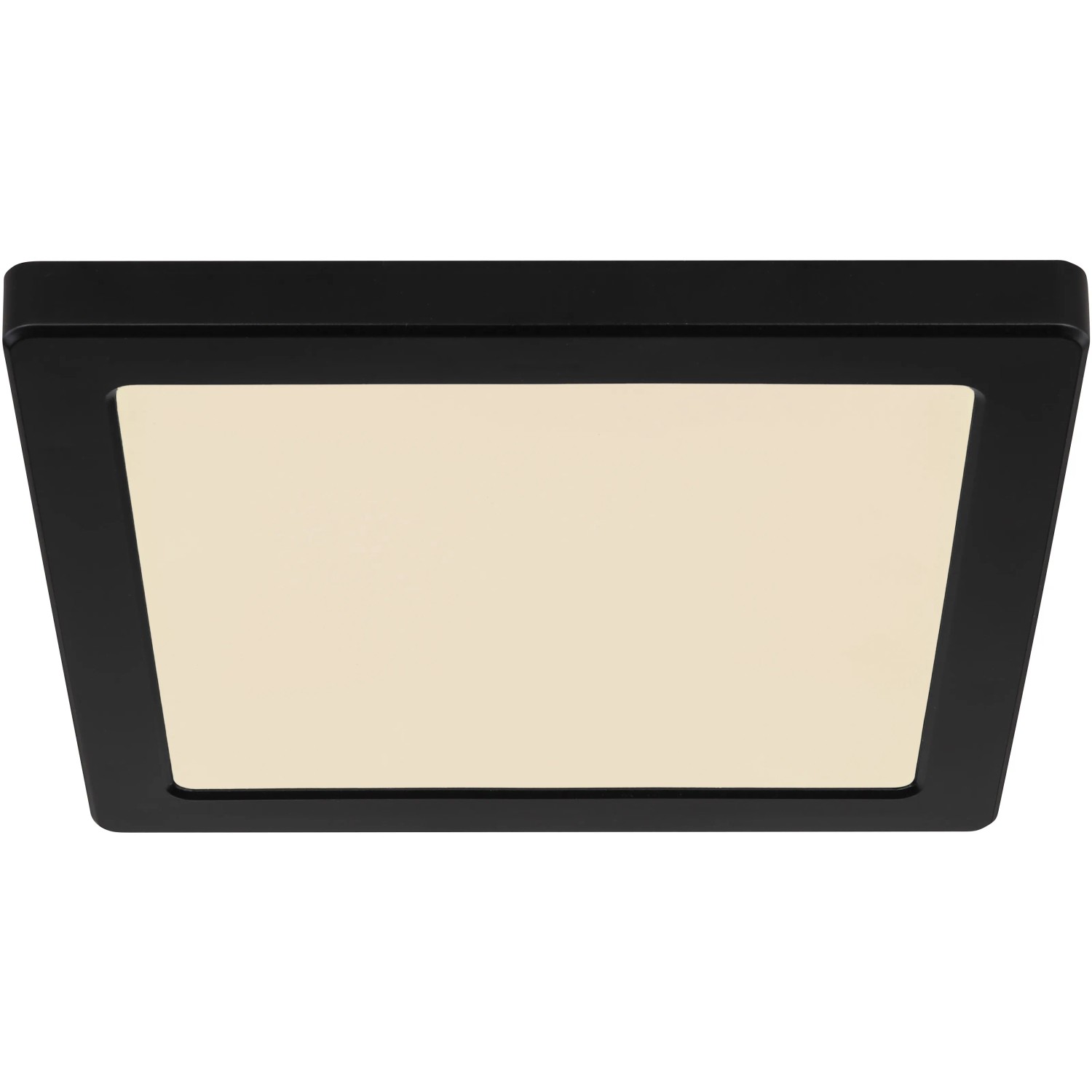 Schwarze, quadratische LED-Deckenleuchte Lasse von Globo, 217x217x17 mm.