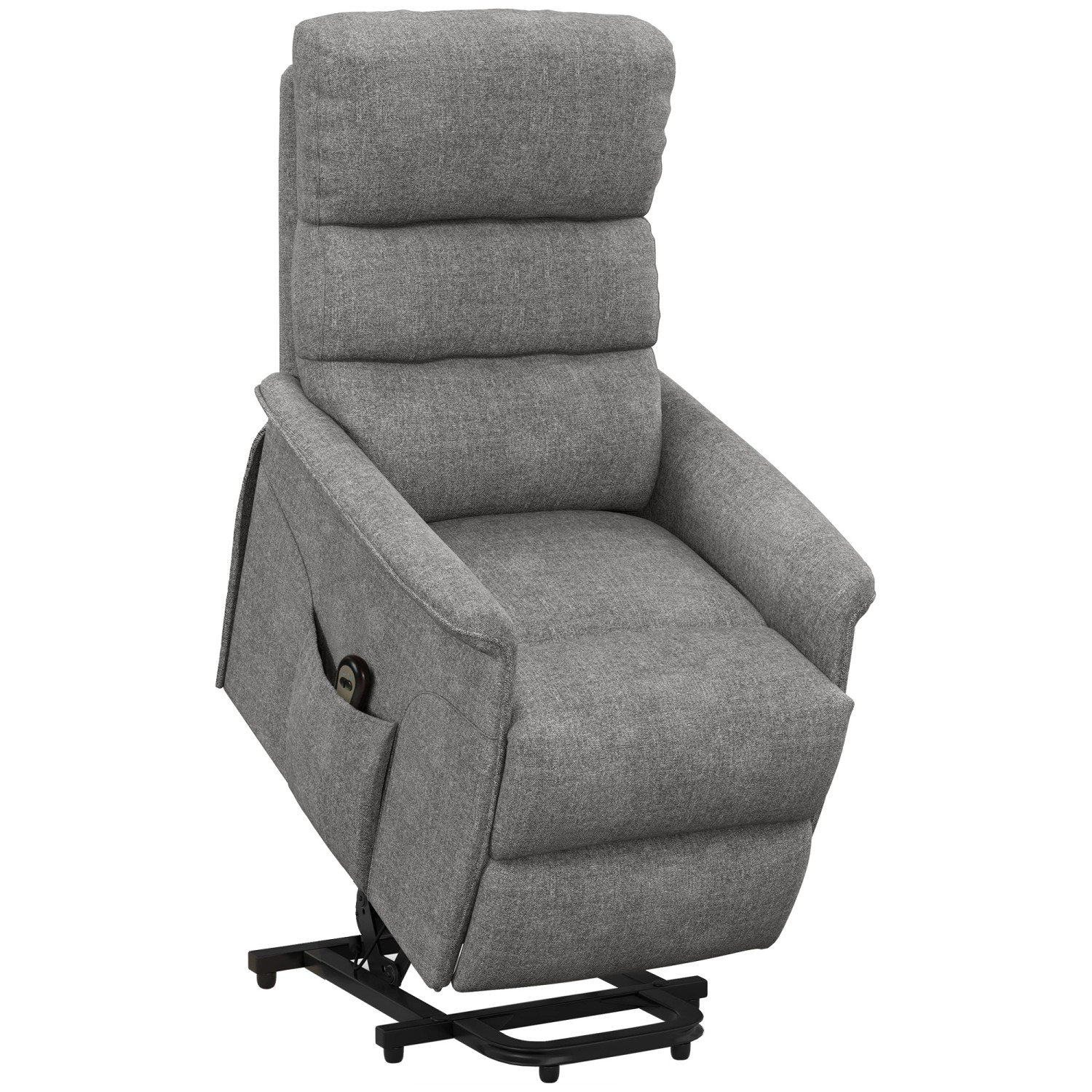 HOMCOM Aufstehsessel Polyester Stahl Grau 66L x 90B x 96H cm günstig online kaufen
