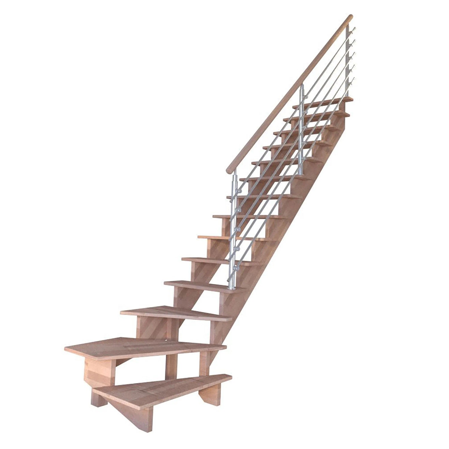 Treppe Lindos Pro Buche Gew. R 100 cm Design-Geländer-Edelstahl FSC® günstig online kaufen