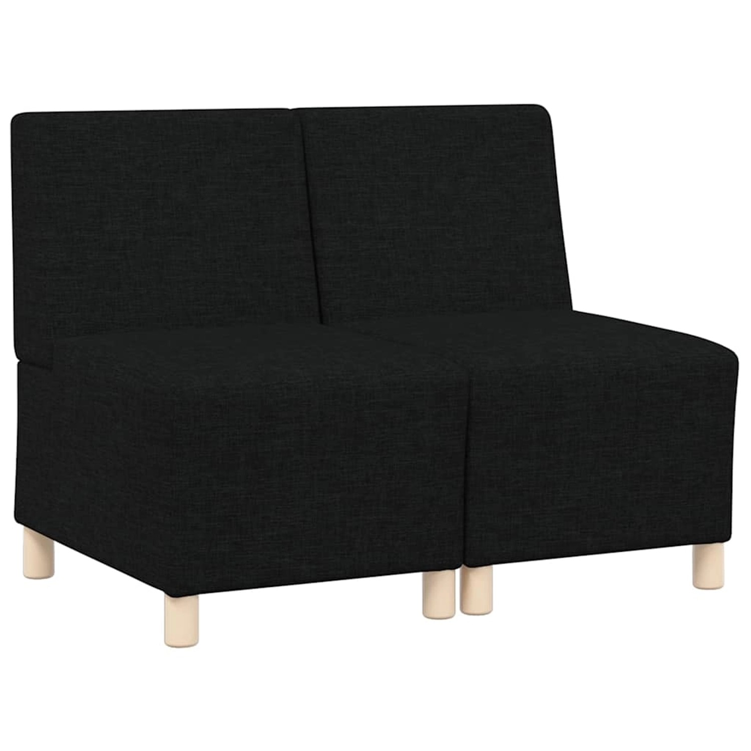 vidaXL Modulares Sofa ohne Armlehnen 2 Stk Schwarz 55 x 74 x 82 cm Stoff 33 günstig online kaufen