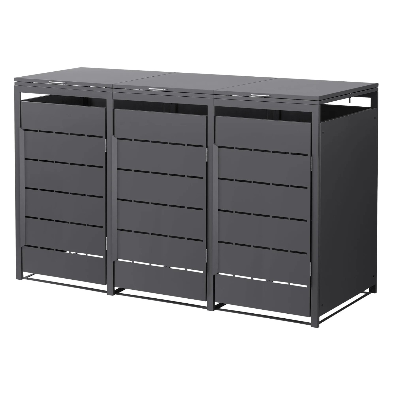ML-Design Mülltonnenbox 3Er 240L 196x80x120 cm Anthrazit aus Stahl