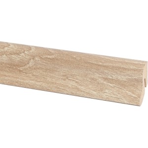 Sockelleiste in Eiche Optik, 40x20 mm, 2600 mm lang, für Boden-Wand-Abschluss.