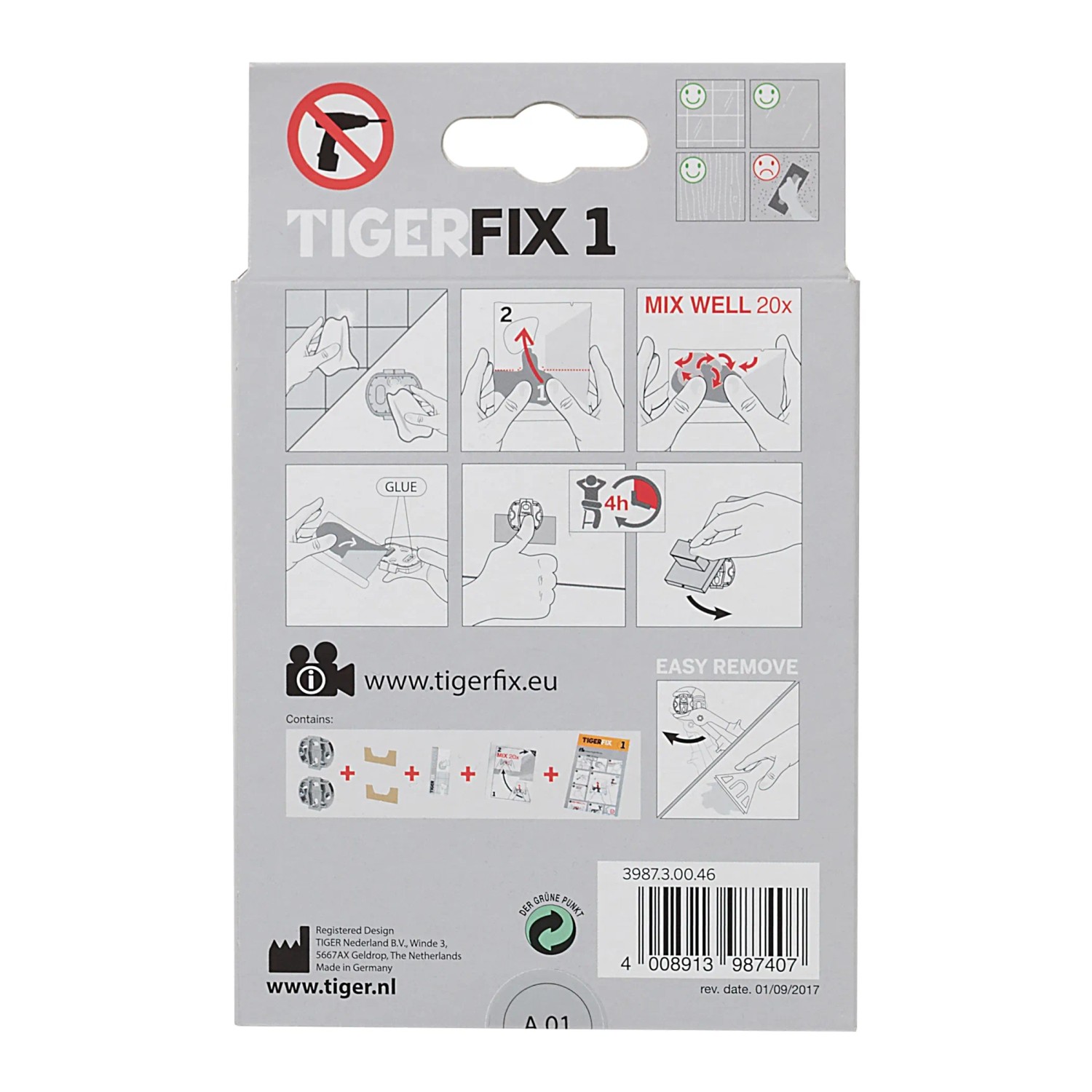 Tiger Klebesystem Tigerfix Nr. 1 für Ausstattungsserien, Montage ohne Bohren.