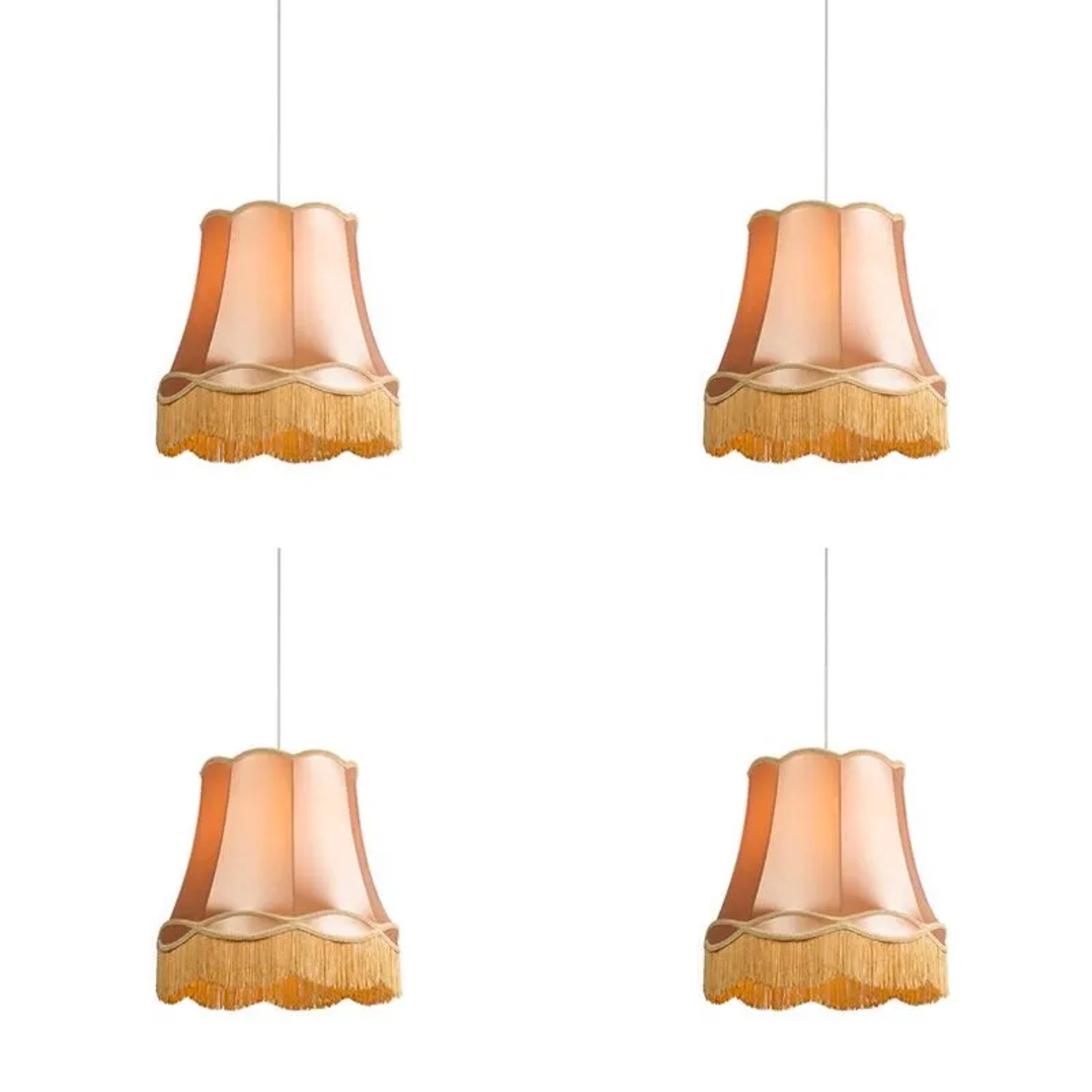 QAZQA Set mit 4 Retro Hängelampen Gold 45 cm Granny