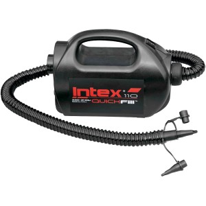 Intex Quick Fill Luftpumpe 230V/12V mit Kabel und Düsen für Innen- und Außenbereich.