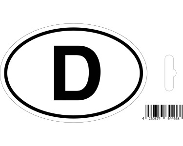 Signum Safety Signs Aufkleber D - Deutschland 8,8 cm x 13 cm Weiß