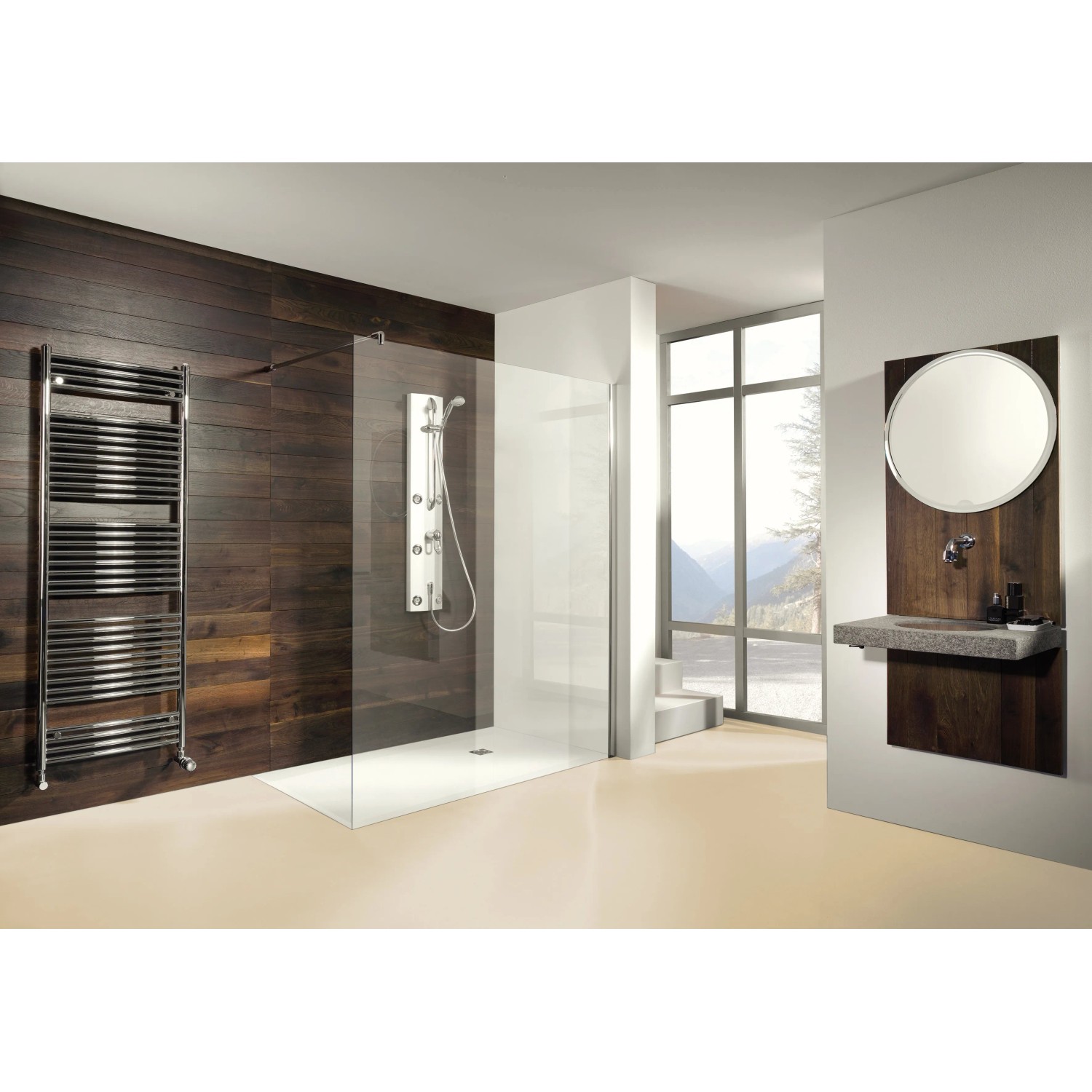 Breuer Walk-In Duschwand Entra Chrom Klarglas, 100 cm breit. Barrierefreie Dusche.