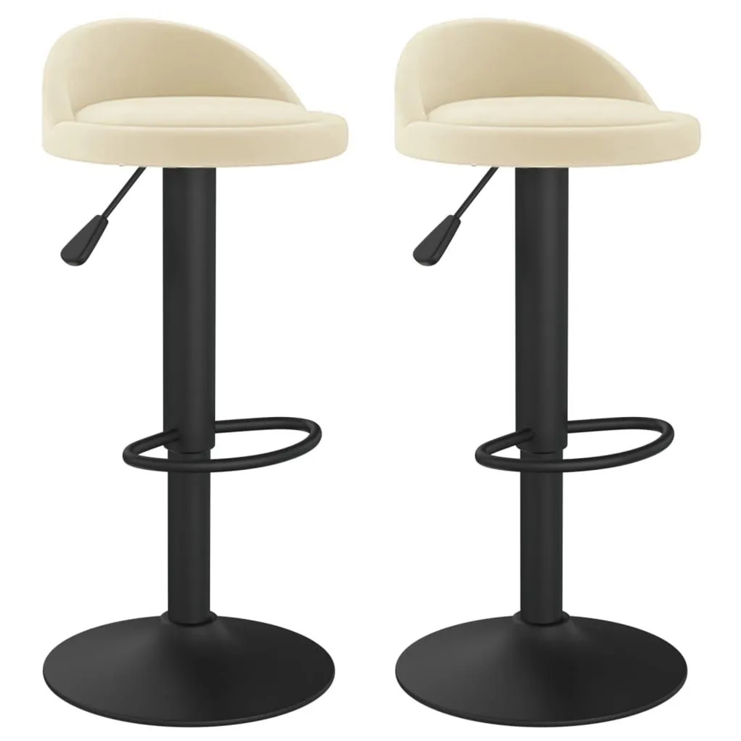 vidaXL Barhocker 2 Stk Creme Samt 333600