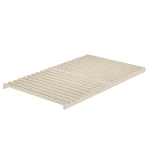 Stabiler, metallfreier Lattenrost aus hellem Fichten-/Tannenholz, 120 cm. 21 Holzlatten für optimalen Schlafkomfort.
