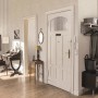 Wohnraum mit weißer Marburg Vliestapete GZSZ Betonoptik im Industrial-Stil.