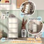 HOMCOM Schubladenschrank, Kunststoff, Cremeweiß, 4 Schubladen, zur Aufbewahrung und Ordnung im Kinderzimmer.