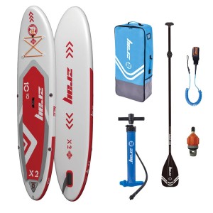 ZRAY Stand Up Paddle Board X2 Komplettset, rot, mit Paddel, Pumpe, Rucksack und Zubehör.