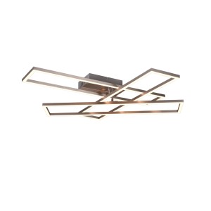 Moderne LED-Deckenleuchte Corso in Nickel matt mit rechteckigen Leuchtelementen.