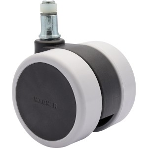 Wagner Drehstuhlrolle, Soft, Ø 6 cm, schwarz-grau. Doppelrolle mit Stift für Bürostühle.