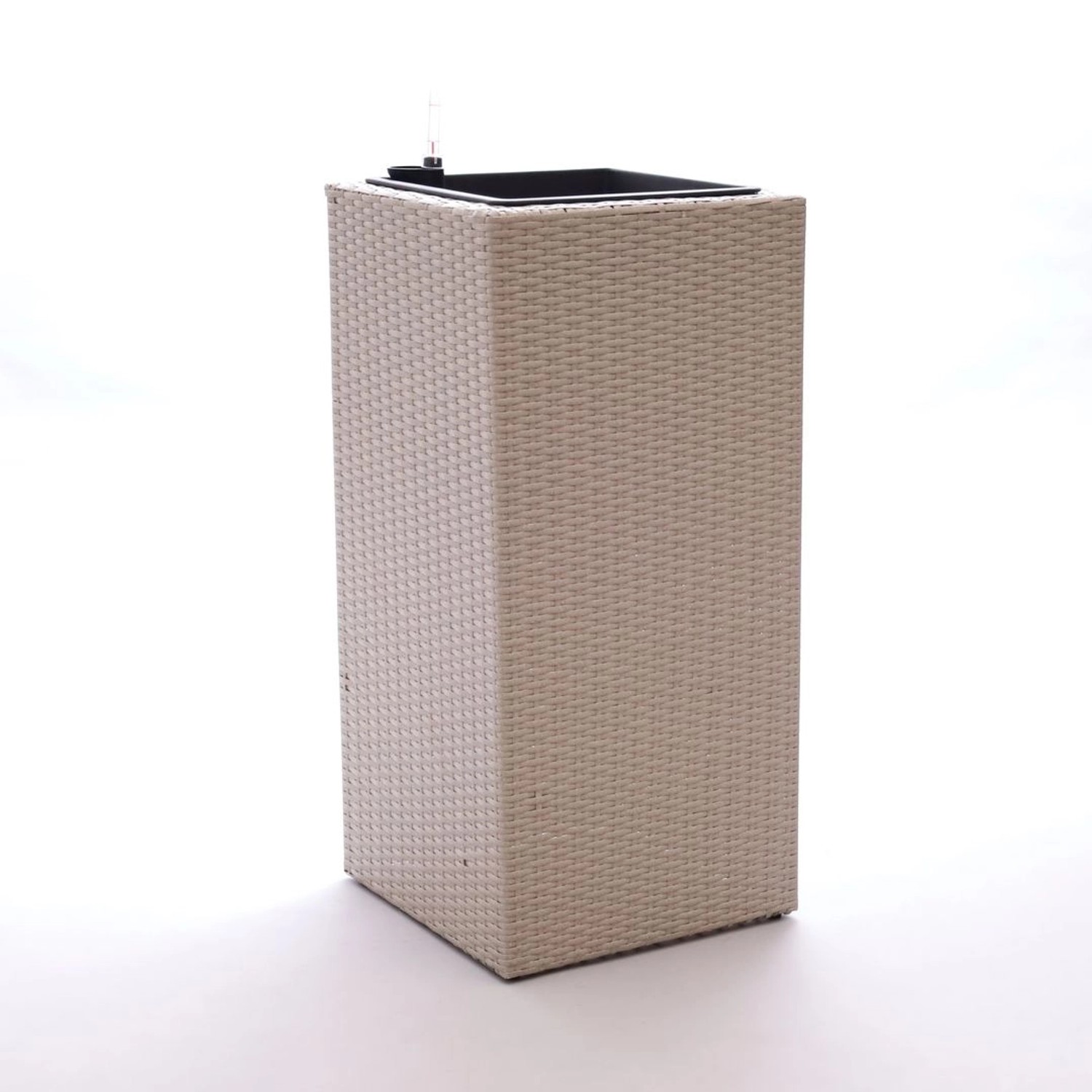 Elegant Einrichten Pflanzkübel Polyrattan Säule 30x30x55cm Grau-Meliert günstig online kaufen