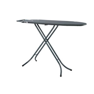 Leifheit Bügeltisch Classic M Black, anthrazit, mit fester Bügeleisenablage und höhenverstellbarem Gestell.