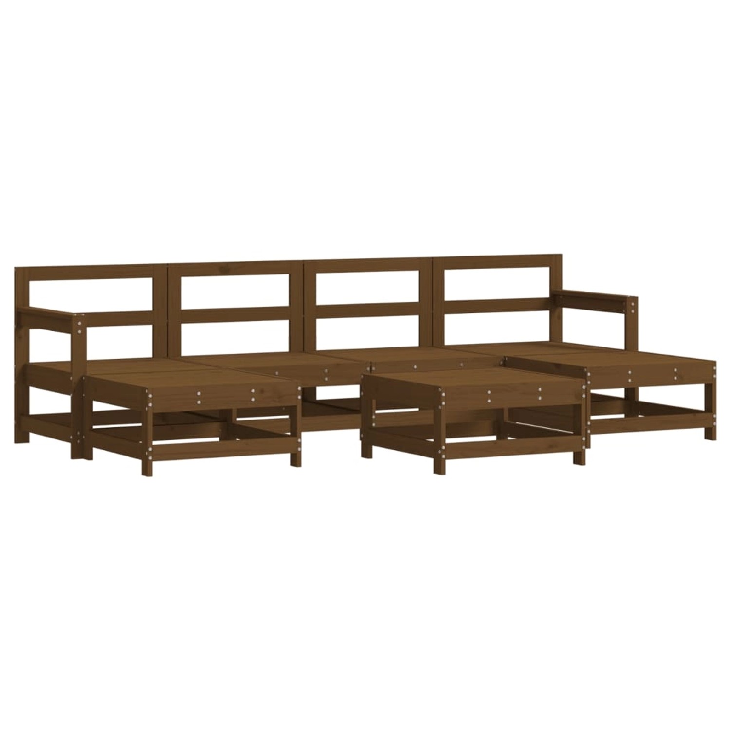 vidaXL 7-tlg Garten-Lounge-Set Honigbraun Massivholz Kiefer Modell 40 günstig online kaufen