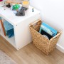 HMF 37252 Papierkorb Büro Aufbewahrungskorb mit Holzgriffen Wasserhyazinthe Trapez 36 x 19 x 33 cm_6
