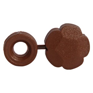 Braune Zierabdeckkappe aus Nylon, 50er-Pack für Schraubenköpfe an Balkonbrettern.