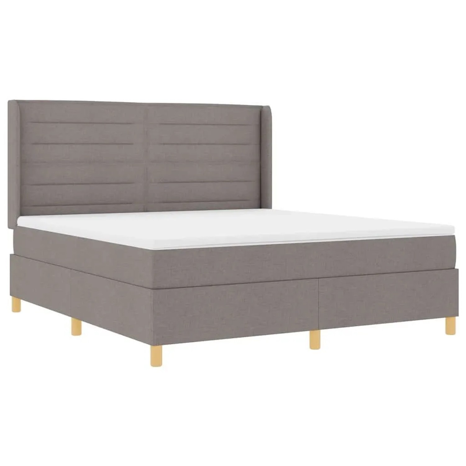 vidaXL Boxspringbett mit Matratze Taupe 140 x 200 cm Stoff 3343648