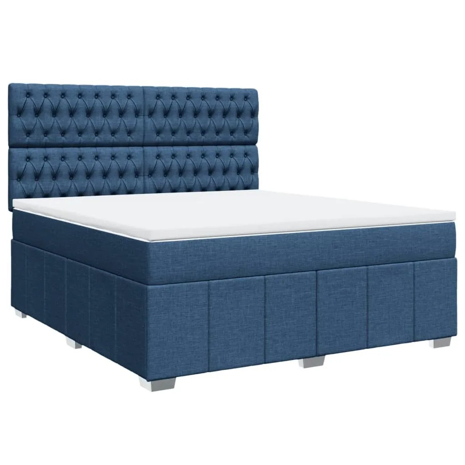 vidaXL Boxspringbett mit Matratze Blau 180x200 cm Stoff 3291760