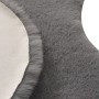 Detailaufnahme: Anthrazitfarbener Kunstfell-Teppich (60x90 cm) mit dichter, kuscheliger Oberfläche.