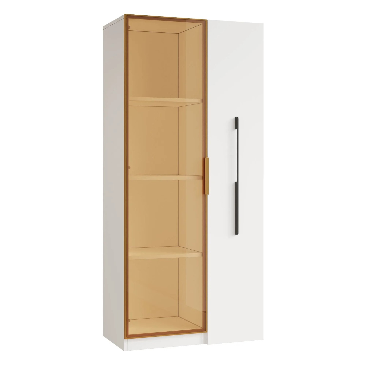 okwish Vitrine mit LED Beleuchtung Esszimmer 70x40x160cm Weiß