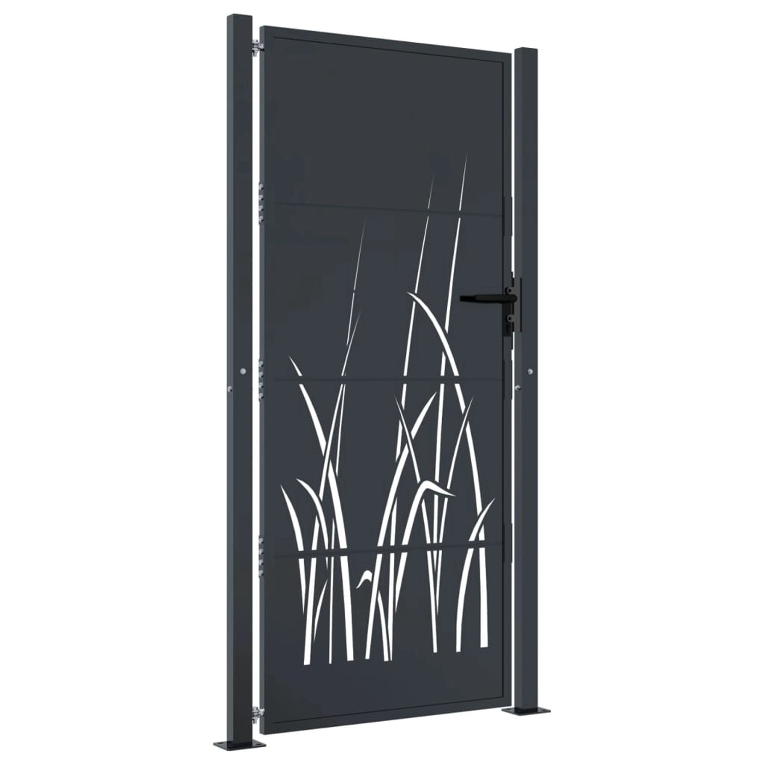 vidaXL Gartentor Anthrazit 105x205 cm Stahl Gras-Design 153171 günstig online kaufen