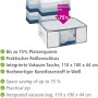 Wenko Vakuum Soft Box L, weiße Textilbox mit Vakuumbeutel für platzsparende Aufbewahrung.