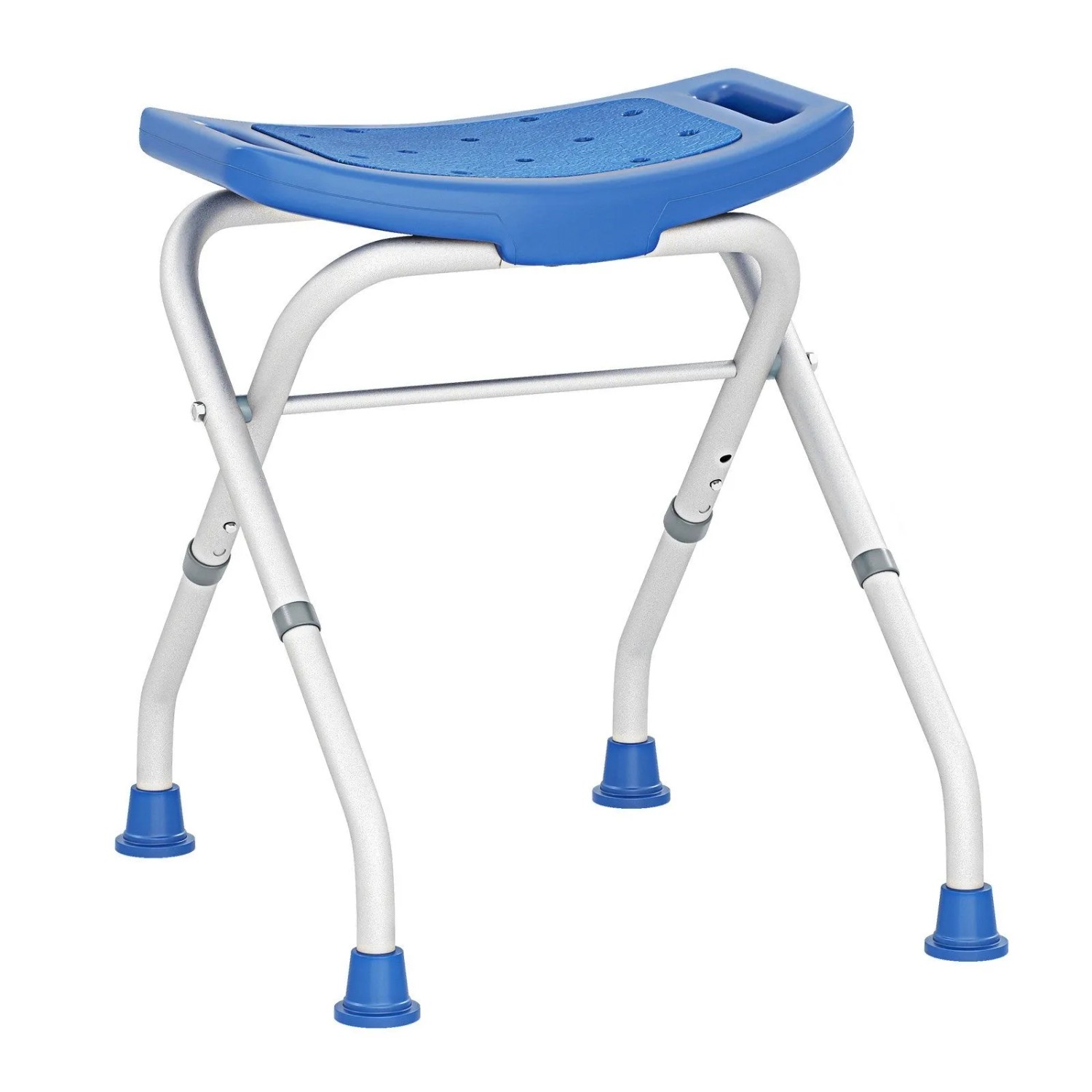 Costway Duschhocker 49-52,5 cm Höhenverstellbar Bis 150 kg Blau günstig online kaufen