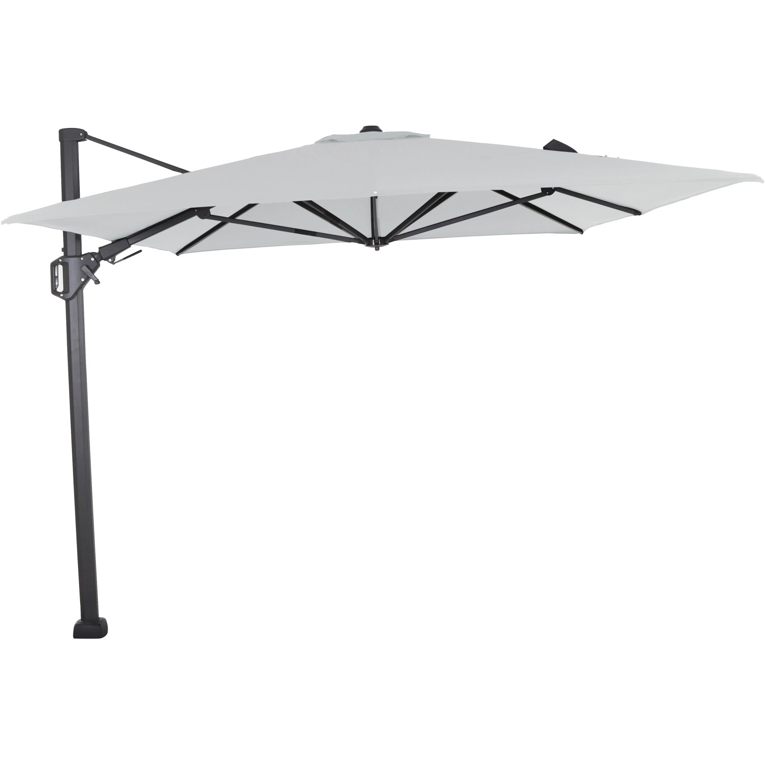 Siena Garden Ampelschirm Sunset N+ 260 cm x 350 cm Grau mit Kurbelmechanik