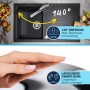 Grohe QuickFix Spültischarmatur Start Supersteel mit niedrigem Auslauf und schwenkbarem Auslauf.