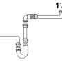 Weißer Raumspar-Siphon für Waschtisch, 41,9 mm (1 1/4) x 32 mm, ideal für wenig Platz.