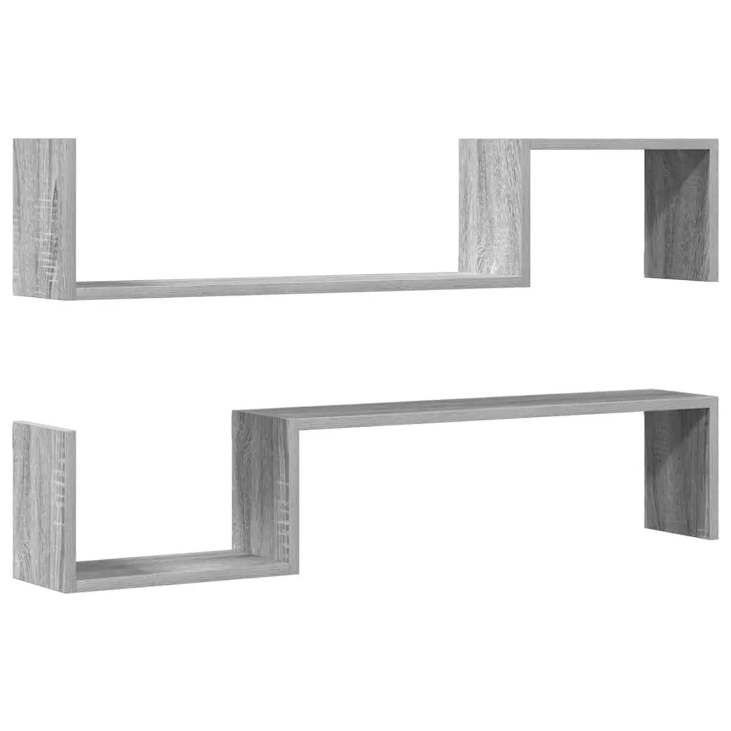 vidaXL Wandregale 2 Stk Grau Sonoma 100x15x20 cm Holzwerkstoff 815934