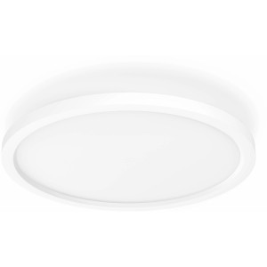 Weiße, runde Philips Hue Aurelle Panelleuchte für Deckenmontage.
