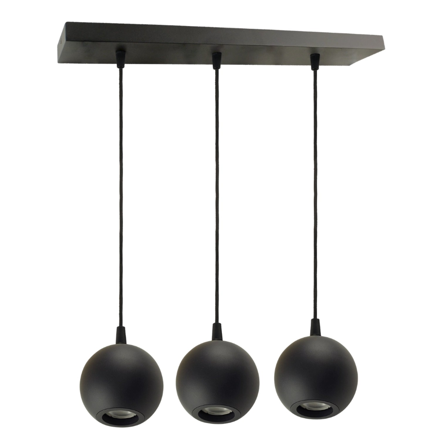 ENOVALITE Pendelleuchte GLOBE Schwarz Ø100mm Deckenleuchte GU10 Fassung 3-F günstig online kaufen