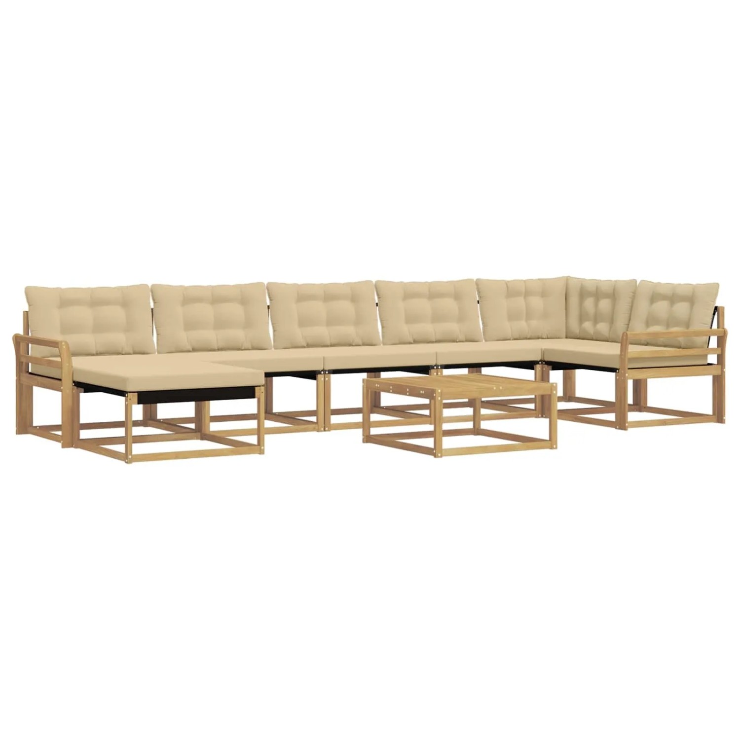 vidaXL Outdoor-Sofagarnitur 8 Stk Weiß und Beige 79 x 79 x 37 cm 3388927