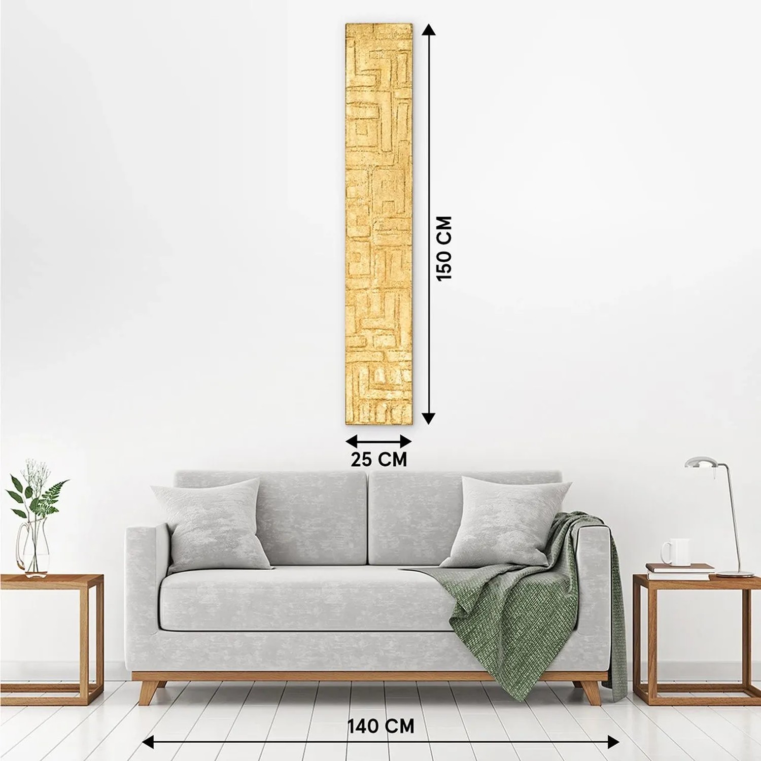 Art Universe Leinwandbild Slim Golden Infinity 25 x 150 cm