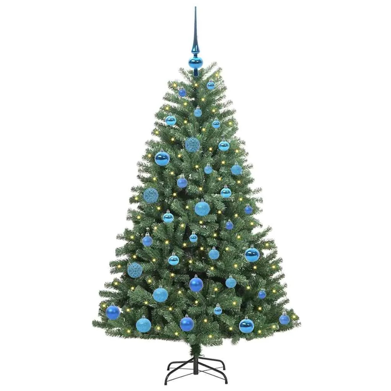 vidaXL Künstlicher Klappbarer Weihnachtsbaum mit 150 LEDs Grün 150 cm 3395485