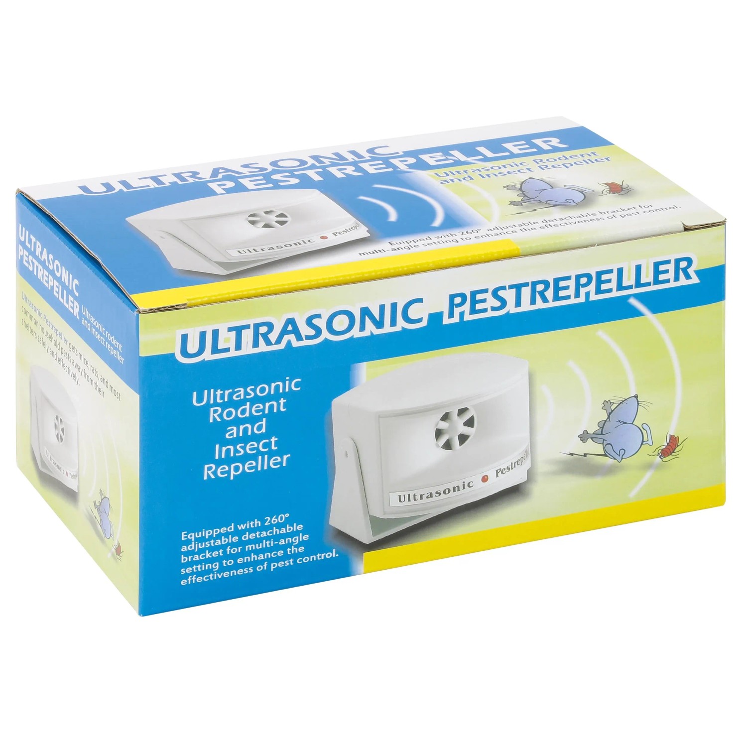 Blanko Ultraschall Ungeziefervertreiber in Originalverpackung. Effektive Schädlingsbekämpfung.