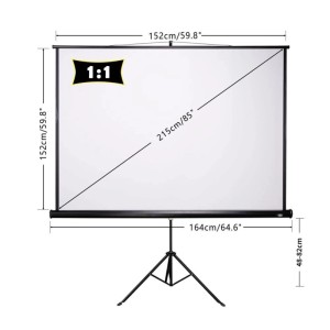 CCLIFE Beamer Leinwand mit Stativ Inklusiv Montagematerial 85 Zoll Projektionsleinwand Rolloleinwand Heimkino Mobile