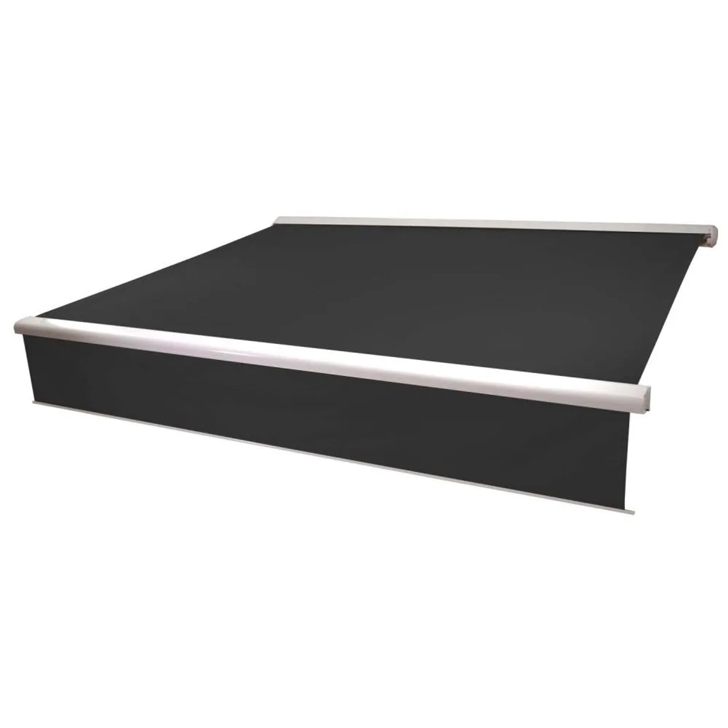 MCW Kassetten-Markise H124 Volant Ausfahrbar 5x3m Polyester Anthrazit