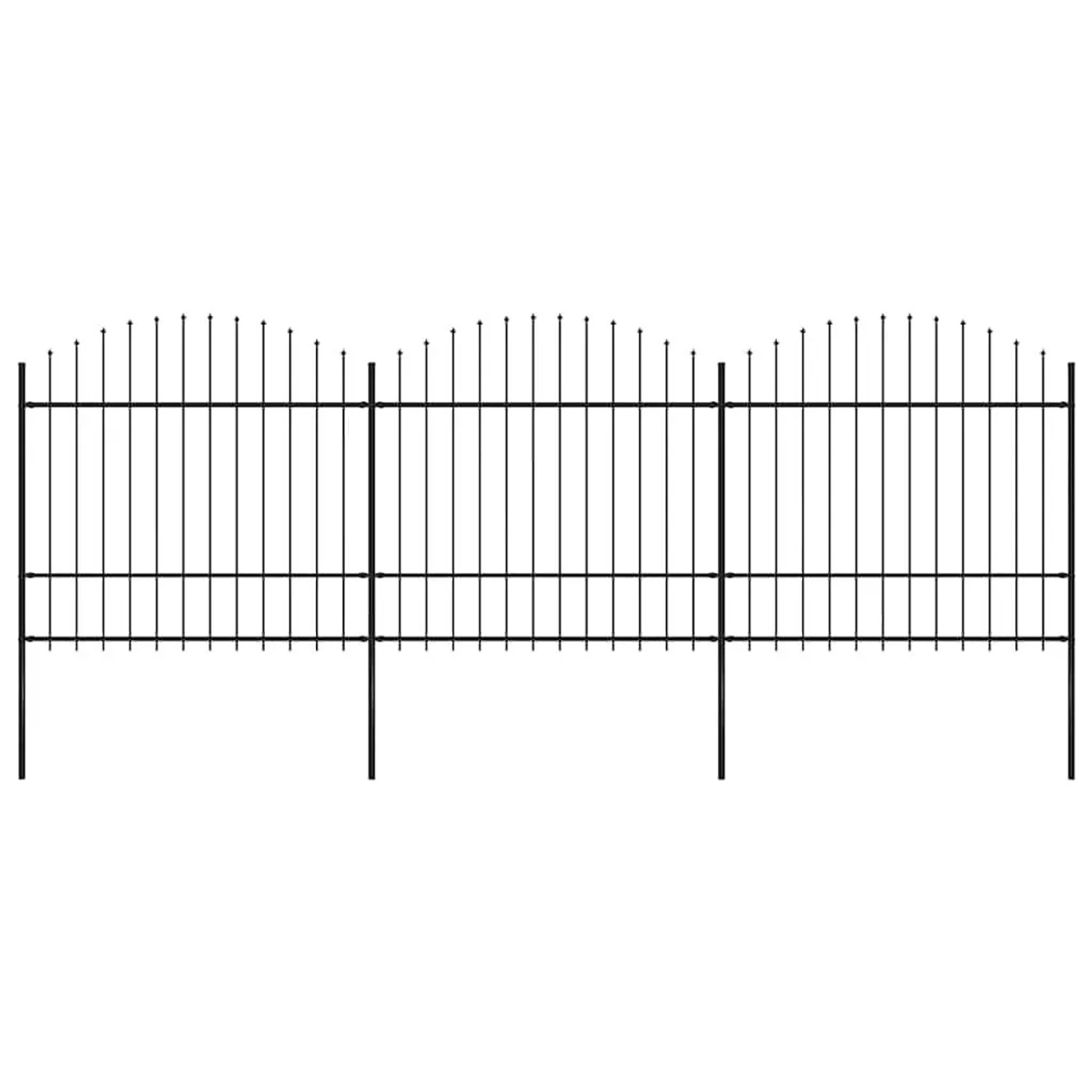 vidaXL Gartenzaun mit Speerspitze Stahl 537 x 175 cm Schwarz 277741 günstig online kaufen