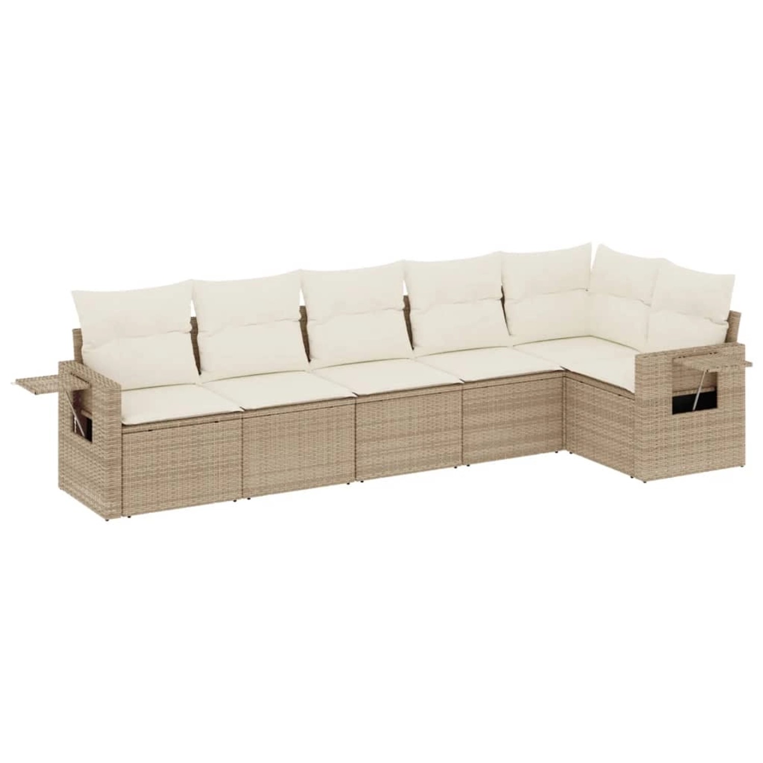 vidaXL 6-Tlg Garten-Sofagarnitur mit Kissen Beige Poly Rattan 3252525 günstig online kaufen